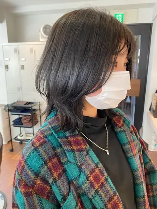 セミロング カラー ヘアアレンジ MOE /Zina横浜2ndのヘアスタイル