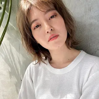 ミディアム カラー ヘアアレンジ 【ダメージレス施術】 【透明感】北村 拓也のヘアスタイル