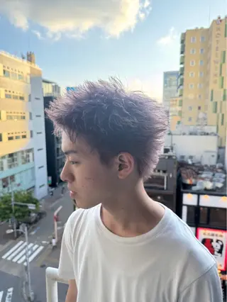 カラー メンズ そら/Ace栄 スパイキー/パーマのヘアスタイル