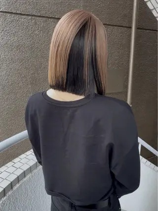 ミディアム カラー 柏井 陽菜のヘアスタイル