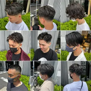 ショート カラー パーマ メンズ &CREW スタッフのヘアスタイル