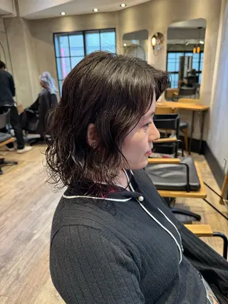 セミロング 新宿/顔周りカット +レイヤー＝しずく♩のヘアスタイル