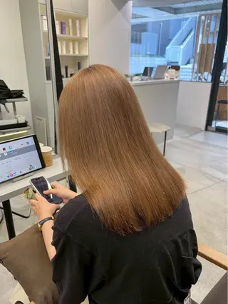 ミディアム パーマ 🍒モテ暖色カラー × うる艶✧ ゆなのヘアスタイル