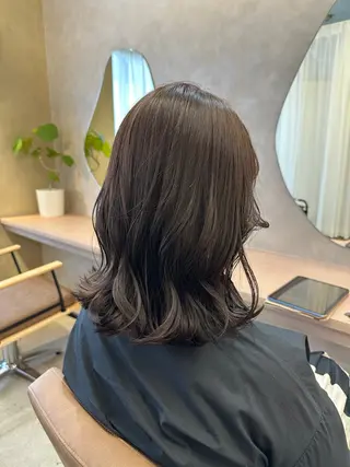 セミロング カラー 艶髪/ブリーチなし Wカラー🌺yuiのヘアスタイル