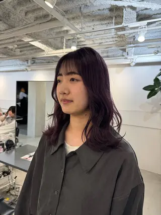 セミロング 新宿/顔周りカット +レイヤー=しずく♩のヘアスタイル
