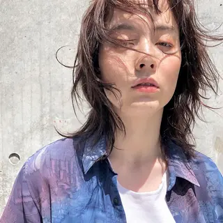 ミディアム カラー パーマ ヘアアレンジ 【ダメージレス施術】 【透明感】北村 拓也のヘアスタイル