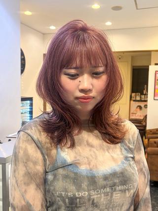 ミディアム カラー ボブ&寒色🎐ᩚ 短髪 COCOROのヘアスタイル