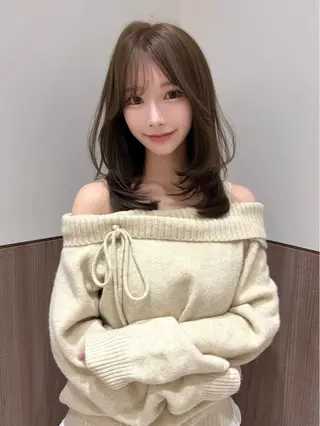 ミディアム カラー 上品ヘア🤍顔周り/ レイヤー✨/林遼一郎のヘアスタイル