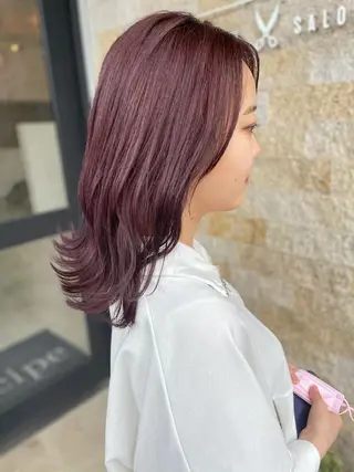 セミロング カラー 河内 元伸のヘアスタイル