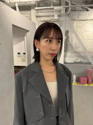 セミロング 新宿/顔周りカット +レイヤー=しずく♩のヘアスタイル
