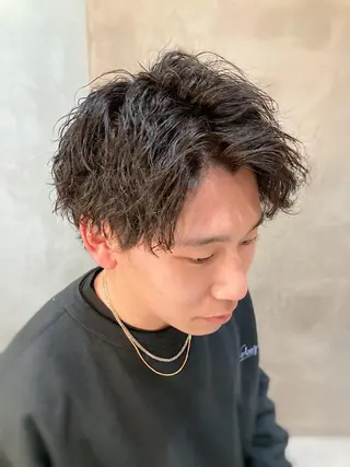ショート パーマ メンズ 波巻きスパイラルパー マ/シャドウパーマ駿のヘアスタイル