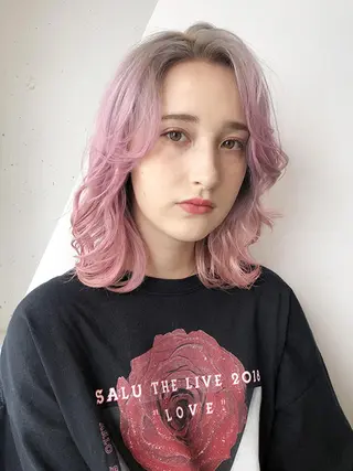 ミディアム カラー パーマ ヘアアレンジ ITbyALBUM 中野店のヘアスタイル