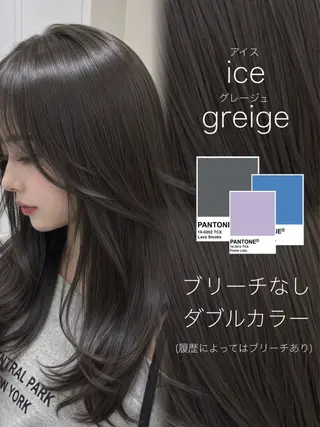 ミディアム カラー ラベンダー💜オリー ブ‪💚暗髪🖤のヘアスタイル