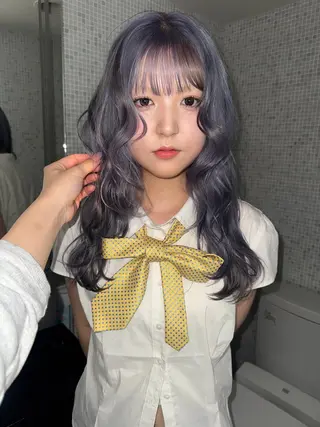 ロング カラー ヘアアレンジ minto/ パーマモデル募集中のヘアスタイル