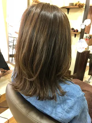 ミディアム カラー パーマ レイヤーボブ/ボブ 仲川和人のヘアスタイル