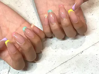 ネイル 韓国/ワンホン/長さ 出しつけ放題🎀のネイルデザイン