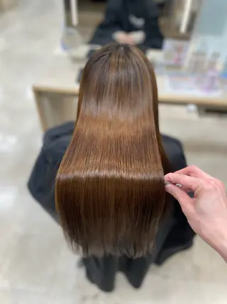 ロング シャドウパーマ／骨格 矯正カット　トモキのヘアスタイル