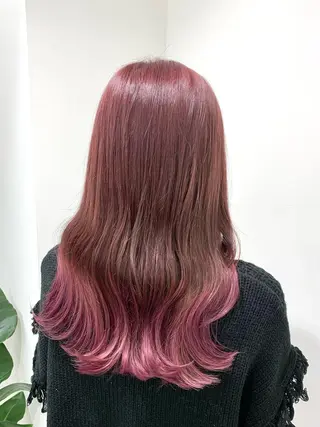 セミロング カラー レイヤー ハイトーン 暖色⭐︎KANAKOのヘアスタイル
