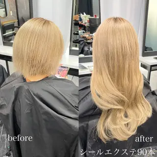ロング カラー エクステ🩵ブリーチ 韓国ヘア🩵KAEのヘアスタイル