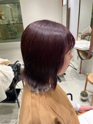 ミディアム カラー ramphy 柴原 夢奈のヘアスタイル