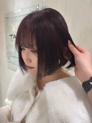 ショート カラー yui🥀/ボブ /ブリーチなしカラーのヘアスタイル