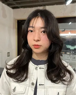 セミロング カラー 韓国風レイヤーカット 上手く丁寧早い/マツのヘアスタイル