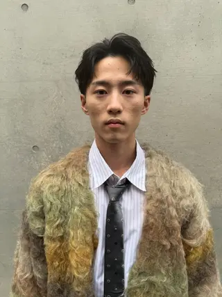 ショート パーマ メンズ シャドウパーマ フェザーパーマ稲村のヘアスタイル