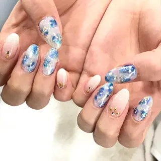 ネイル 渋谷/チップ長さ出し 👑アプレgel-xのネイルデザイン