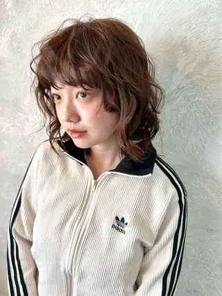 ショート パーマ パーマ/透明感カラー /ボブ/吉田一生のヘアスタイル