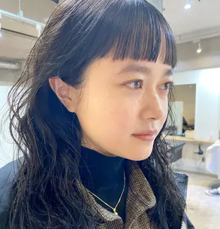 セミロング パーマ 坂本 裕介のヘアスタイル