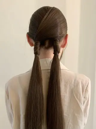 ロング カラー 落合希 Olivebeigeのヘアスタイル