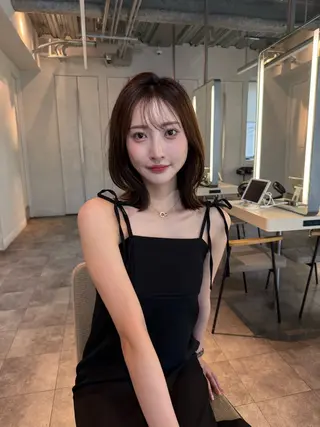ミディアム 🔥コテ巻き風 ボブパーマ🔥のヘアスタイル