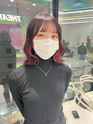 ミディアム カラー パーマ ヘアアレンジ メンズ キッズ ネイル マツエク・マツパ アイブロウ KANAMI 🌏のヘアスタイル