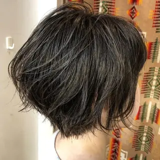 ショート カラー 韓国風レイヤーカット 上手く丁寧早い/マツのヘアスタイル