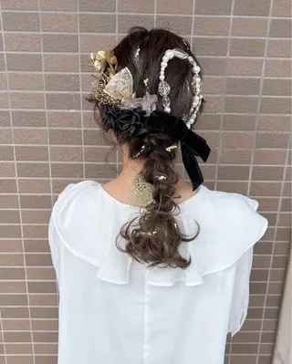 ヘアアレンジ ヘアセット/レイヤー 赤み消し/はるかのヘアスタイル