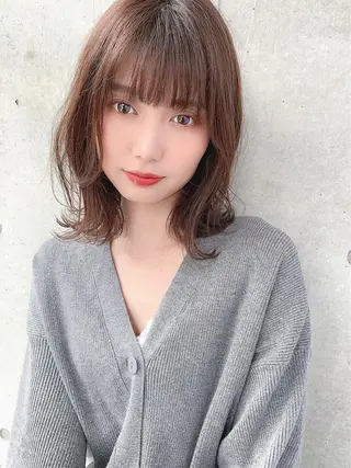 セミロング ヘアアレンジ 縮毛矯正/髪質改善/ ブリーチ毛/木元渓太のヘアスタイル