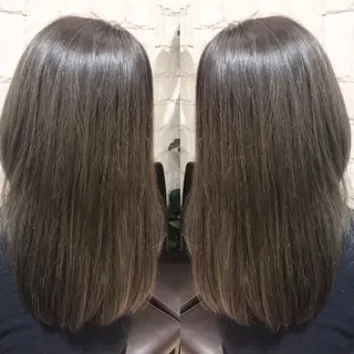 セミロング カラー 髪質改善 艶髪🔵フセナオヤのヘアスタイル