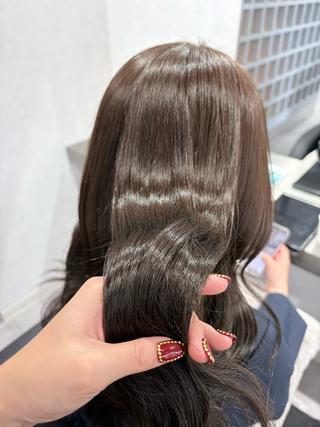 セミロング カラー ヘアアレンジ 透明感カラー/顔周り カット🌸サクラ🌸のヘアスタイル