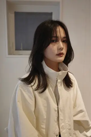 セミロング カラー 福島kico ナカウチのヘアスタイル
