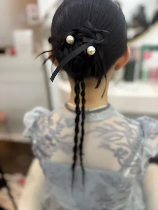 ヘアアレンジ 🫧yumena🫧 艶ワンカラー🖤大宮のヘアスタイル