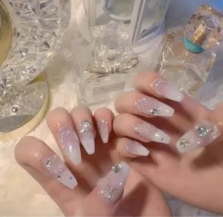 ネイル 渋谷／チップ長さ出し 👑アプレgel-xのネイルデザイン