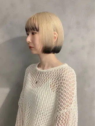 ショート カラー 茉樹@pullnoc /新宿/ボブ/モードのヘアスタイル