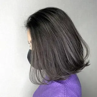 ミディアム 松井那津子 /ハイライトブリーチのヘアスタイル