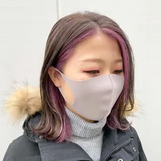 ミディアム 高梨 里穂のヘアスタイル