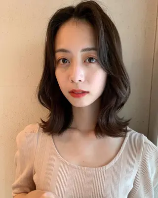 ミディアム カラー 透明感カラー✂︎ /縮毛矯正/YUKAのヘアスタイル