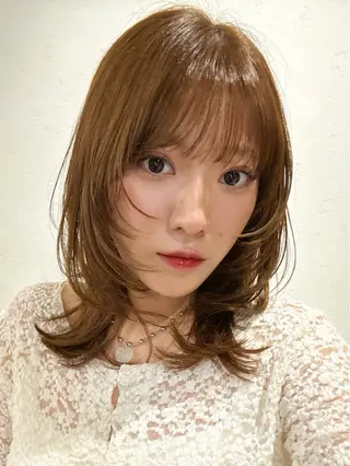 ミディアム カラー 🎀暖色カラー/艶 ヘア/Anzu🎀のヘアスタイル