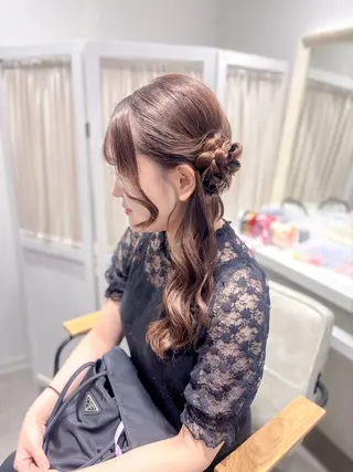 セミロング ヘアアレンジ ⭐︎moe 【ヘアセット🧸】のヘアスタイル