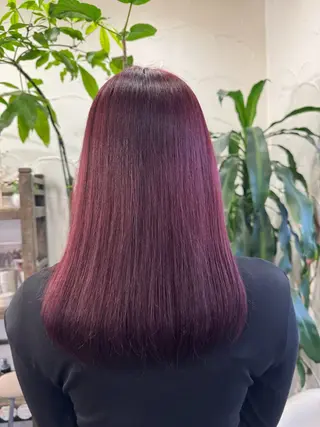 セミロング カラー 🍎暖色カラーで大人 可愛く🍒齋藤すみれのヘアスタイル