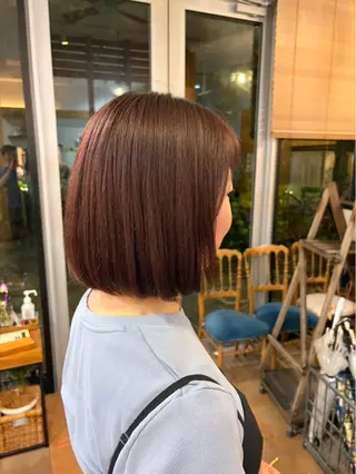 ミディアム カラー シミズ チハルのヘアスタイル