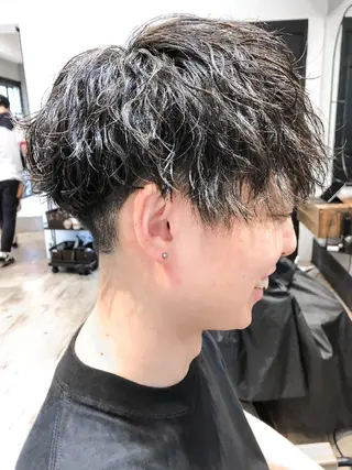 メンズ パーマ ショート メンズ特化 TAKE高崎のヘアスタイル